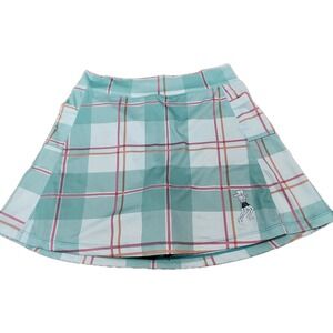 RunningSkirts Athletic Skort Plaid Mint Green‎ Compression Shorts Built-In